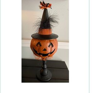 Folk art pumpkin witch Halloween decor